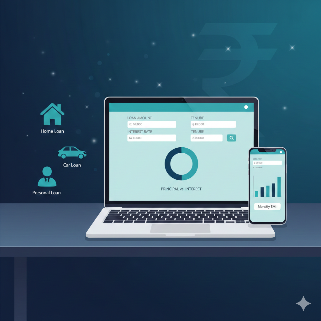 EMI Calculator हिंदी गाइड – होम लोन, पर्सनल लोन और कार लोन EMI कैलकुलेशन