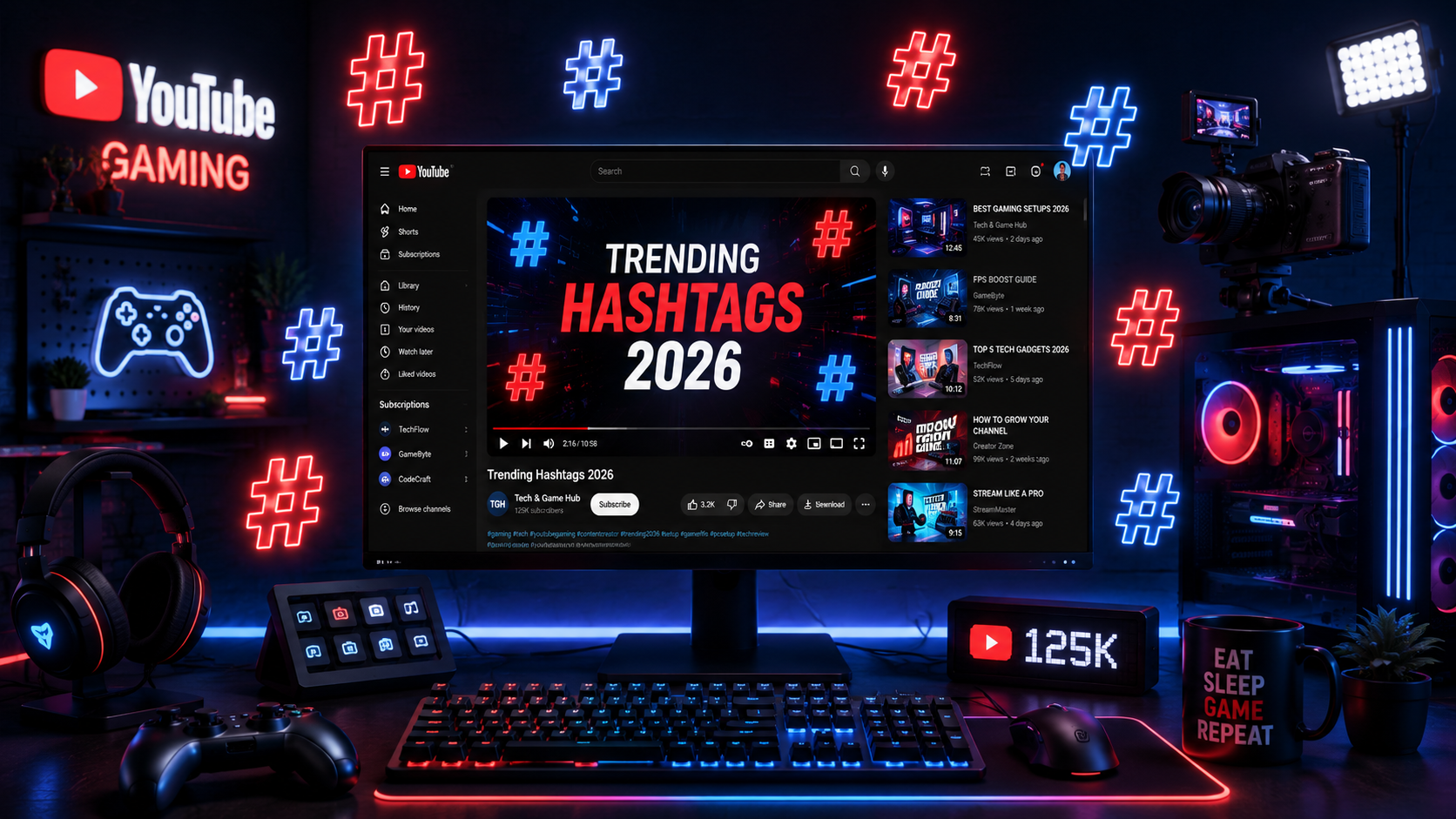 YouTube trending hashtags 2026